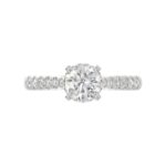 18K WHITE GOLD 1 1/4CT ROUND DIAMOND LADIES RING(CENTER STONE ROUND DIAMOND 7/8CT) - Image 6