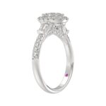 18K WHITE GOLD 1 1/4CT ROUND/BAGUETTE/OVAL DIAMOND LADIES RING(CENTER STONE OVAL DIAMOND 3/4CT) - Image 4