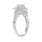 18K WHITE GOLD 1 1/4CT ROUND/BAGUETTE/PEAR DIAMOND LADIES BRIDAL SET(CENTER STONE PEAR DIAMOND 3/4CT) - Image 5