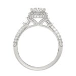 18K WHITE GOLD 1 1/4CT ROUND/BAGUETTE/PEAR DIAMOND LADIES RING(CENTER STONE PEAR DIAMOND 5/8CT) - Image 4