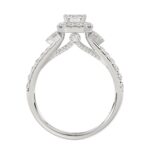 18K WHITE GOLD 1 1/4CT ROUND/EMERALD DIAMOND LADIES RING(CENTER STONE EMERALD DIAMOND 3/4CT) - Image 2