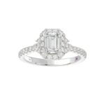 18K WHITE GOLD 1 1/4CT ROUND/EMERALD DIAMOND LADIES RING(CENTER STONE EMERALD DIAMOND 3/4CT) - Image 6