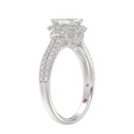 18K WHITE GOLD 1 1/4CT ROUND/EMERALD DIAMOND LADIES RING(CENTER STONE EMERALD DIAMOND 3/4CT) - Image 4