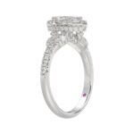 18K WHITE GOLD 1 1/4CT ROUND/MARQUISE DIAMOND LADIES RING(CENTER STONE MARQUISE DIAMOND 3/4CT) - Image 2
