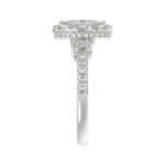 18K WHITE GOLD 1 1/4CT ROUND/MARQUISE DIAMOND LADIES RING(CENTER STONE MARQUISE DIAMOND 3/4CT) - Image 5