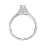 18K WHITE GOLD 1 1/4CT ROUND/OVAL DIAMOND LADIES RING(CENTER STONE OVAL DIAMOND 3/4CT) - Image 4