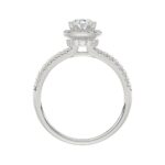 18K WHITE GOLD 1 1/4CT ROUND/PEAR DIAMOND LADIES BRIDAL SET(CENTER STONE PEAR DIAMOND 3/4CT) - Image 2