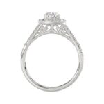 18K WHITE GOLD 1 1/4CT ROUND/PEAR DIAMOND LADIES RING(CENTER STONE PEAR DIAMOND 3/4CT) - Image 4