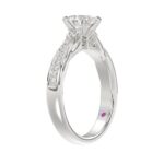 18K WHITE GOLD 1 1/4CT ROUND/PEAR/OVAL DIAMOND SEMI MOUNT LADIES RING (CENTER STONE OVAL DIAMOND 1.00CT) - Image 3