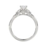 18K WHITE GOLD 1 1/4CT ROUND/PEAR/OVAL DIAMOND SEMI MOUNT LADIES RING (CENTER STONE OVAL DIAMOND 1.00CT) - Image 5
