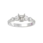 18K WHITE GOLD 1 1/4CT ROUND/PEAR/PRINCESS DIAMOND LADIES RING (CENTER STONE PRINCESS DIAMOND 1/2CT) - Image 2