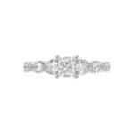 18K WHITE GOLD 1 1/4CT ROUND/PEAR/PRINCESS DIAMOND LADIES RING (CENTER STONE PRINCESS DIAMOND 1/2CT) - Image 7