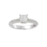 18K WHITE GOLD 1 1/4CT ROUND/PRINCESS DIAMOND LADIES RING (CENTER STONE PRINCESS DIAMOND 3/4CT) - Image 2