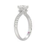 18K WHITE GOLD 1 1/4CT ROUND/PRINCESS DIAMOND LADIES RING (CENTER STONE PRINCESS DIAMOND 3/4CT) - Image 4