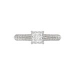 18K WHITE GOLD 1 1/4CT ROUND/PRINCESS DIAMOND LADIES RING (CENTER STONE PRINCESS DIAMOND 3/4CT) - Image 5