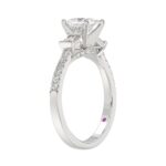 18K WHITE GOLD 1 1/4CT ROUND/PRINCESS/BAGUETTE DIAMOND SEMI MOUNT LADIES RING (CENTER STONE PRINCESS DIAMOND 1.00CT) - Image 3