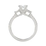 18K WHITE GOLD 1 1/4CT ROUND/PRINCESS/BAGUETTE DIAMOND SEMI MOUNT LADIES RING (CENTER STONE PRINCESS DIAMOND 1.00CT) - Image 5