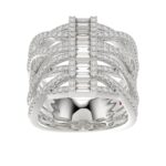 18K WHITE GOLD 1 3/4CT ROUND/BAGUETTE DIAMOND LADIES FASHION RING