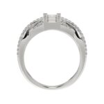 18K WHITE GOLD 1 3/4CT ROUND/BAGUETTE DIAMOND LADIES FASHION RING - Image 2