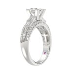 18K WHITE GOLD 1 3/4CT ROUND/EMERALD/BAGUETTE/PRINCESS DIAMOND SEMI MOUNT LADIES RING  (CENTER STONE PRINCESS DIAMOND 1.00CT) - Image 3