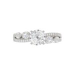 18K WHITE GOLD 1 3/4CT ROUND/MARQUISE DIAMOND LADIES SEMI MOUNT RING(CENTER STONE MOUNT ROUND DIAMOND 1CT) - Image 6