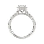 18K WHITE GOLD 1 5/8CT ROUND/PRINCESS DIAMOND LADIES BRIDAL SET(CENTER STONE PRINCESS DIAMOND 3/4CT) - Image 2