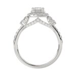 18K WHITE GOLD 1 5/8CT ROUND/PRINCESS DIAMOND LADIES RING(CENTER STONE PRINCESS DIAMOND 1/2CT) - Image 2