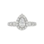 18K WHITE GOLD 1.00CT ROUND DIAMOND SEMI MOUNT LADIES RING (CENTER STONE PEAR DIAMOND 1.00CT) - Image 4