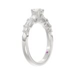 18K WHITE GOLD 1.00CT ROUND/EMERALD/OVAL DIAMOND LADIES RING (CENTER STONE OVAL DIAMOND 1/3CT) - Image 3