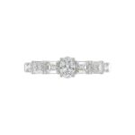 18K WHITE GOLD 1.00CT ROUND/EMERALD/OVAL DIAMOND LADIES RING (CENTER STONE OVAL DIAMOND 1/3CT) - Image 7