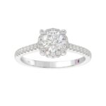 18K WHITE GOLD 1/2CT ROUND DIAMOND LADIES BRIDAL SET(CENTER STONE ROUND DIAMOND 1CT) - Image 6