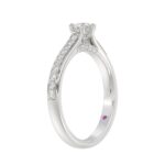 18K WHITE GOLD 1/2CT ROUND DIAMOND LADIES RING - Image 2