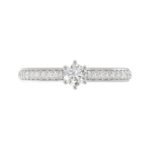 18K WHITE GOLD 1/2CT ROUND DIAMOND LADIES RING - Image 6