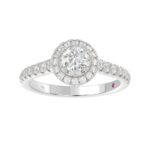 18K WHITE GOLD 1/2CT ROUND DIAMOND LADIES RING(CENTER STONE ROUND DIAMOND 1/4CT) - Image 3