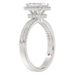 18K WHITE GOLD 1/2CT ROUND DIAMOND LADIES SEMI MOUNT BRIDAL SET(CENTER STONE MOUNT EMERALD DIAMOND 1CT - Image 3