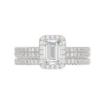 18K WHITE GOLD 1/2CT ROUND DIAMOND LADIES SEMI MOUNT BRIDAL SET(CENTER STONE MOUNT EMERALD DIAMOND 1CT - Image 7