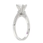 18K WHITE GOLD 1/2CT ROUND DIAMOND LADIES SEMI MOUNT BRIDAL SET(CENTER STONE MOUNT EMERALD DIAMOND 1CT) - Image 3