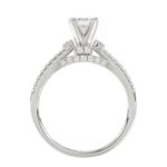 18K WHITE GOLD 1/2CT ROUND DIAMOND LADIES SEMI MOUNT BRIDAL SET(CENTER STONE MOUNT EMERALD DIAMOND 1CT) - Image 5