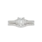 18K WHITE GOLD 1/2CT ROUND DIAMOND LADIES SEMI MOUNT BRIDAL SET(CENTER STONE MOUNT EMERALD DIAMOND 1CT) - Image 7