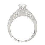 18K WHITE GOLD 1/2CT ROUND DIAMOND LADIES SEMI MOUNT BRIDAL SET(CENTER STONE MOUNT ROUND DIAMOND 1CT) - Image 5
