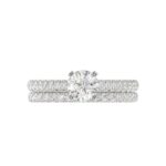 18K WHITE GOLD 1/2CT ROUND DIAMOND LADIES SEMI MOUNT BRIDAL SET(CENTER STONE MOUNT ROUND DIAMOND 1CT) - Image 7