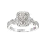 18K WHITE GOLD 1/2CT ROUND DIAMOND LADIES SEMI MOUNT RING(CENTER STONE MOUNT EMERALD DIAMOND 1CT) - Image 2