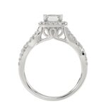 18K WHITE GOLD 1/2CT ROUND DIAMOND LADIES SEMI MOUNT RING(CENTER STONE MOUNT EMERALD DIAMOND 1CT) - Image 5