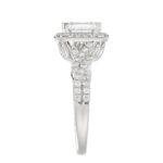 18K WHITE GOLD 1/2CT ROUND DIAMOND LADIES SEMI MOUNT RING(CENTER STONE MOUNT EMERALD DIAMOND 1CT) - Image 6