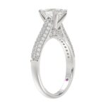 18K WHITE GOLD 1/2CT ROUND DIAMOND LADIES SEMI MOUNT RING(CENTER STONE MOUNT OVAL DIAMOND 1CT) - Image 3