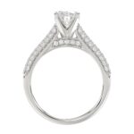 18K WHITE GOLD 1/2CT ROUND DIAMOND LADIES SEMI MOUNT RING(CENTER STONE MOUNT OVAL DIAMOND 1CT) - Image 5
