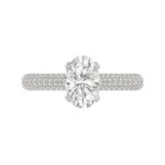 18K WHITE GOLD 1/2CT ROUND DIAMOND LADIES SEMI MOUNT RING(CENTER STONE MOUNT OVAL DIAMOND 1CT) - Image 7