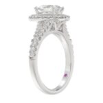 18K WHITE GOLD 1/2CT ROUND DIAMOND LADIES SEMI MOUNT RING(CENTER STONE MOUNT PEAR DIAMOND 1CT - Image 3