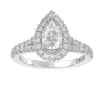 18K WHITE GOLD 1/2CT ROUND DIAMOND LADIES SEMI MOUNT RING(CENTER STONE MOUNT PEAR DIAMOND 1CT - Image 4