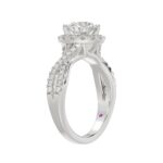 18K WHITE GOLD 1/2CT ROUND DIAMOND LADIES SEMI MOUNT RING(CENTER STONE MOUNT ROUND DIAMOND 1CT) - Image 3